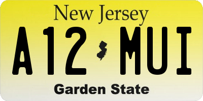 NJ license plate A12MUI