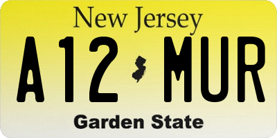 NJ license plate A12MUR