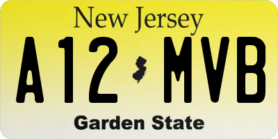 NJ license plate A12MVB