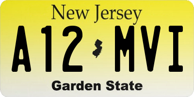 NJ license plate A12MVI