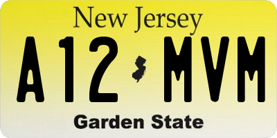 NJ license plate A12MVM