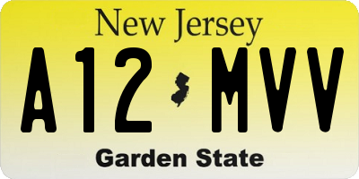 NJ license plate A12MVV