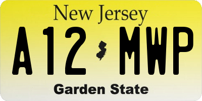 NJ license plate A12MWP