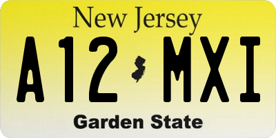 NJ license plate A12MXI