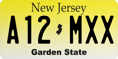NJ license plate A12MXX