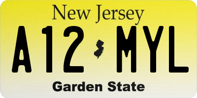 NJ license plate A12MYL