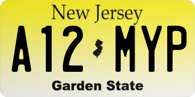 NJ license plate A12MYP
