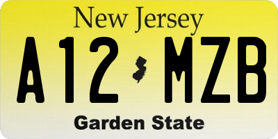 NJ license plate A12MZB