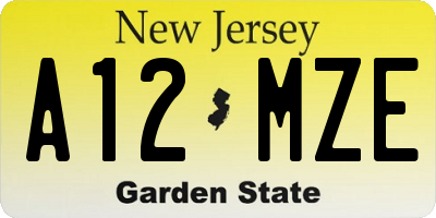 NJ license plate A12MZE
