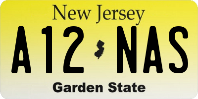 NJ license plate A12NAS