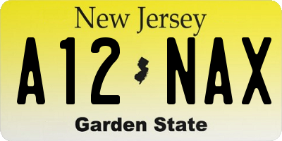NJ license plate A12NAX