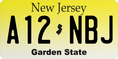 NJ license plate A12NBJ