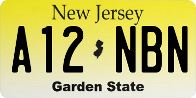 NJ license plate A12NBN