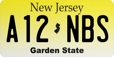 NJ license plate A12NBS