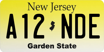 NJ license plate A12NDE