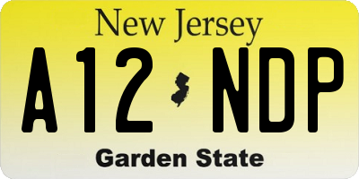 NJ license plate A12NDP