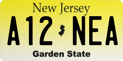 NJ license plate A12NEA