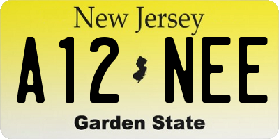 NJ license plate A12NEE