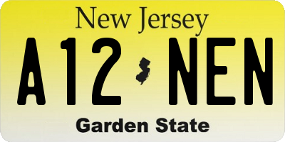 NJ license plate A12NEN