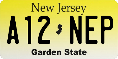 NJ license plate A12NEP