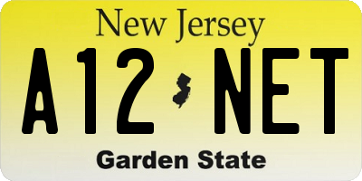 NJ license plate A12NET
