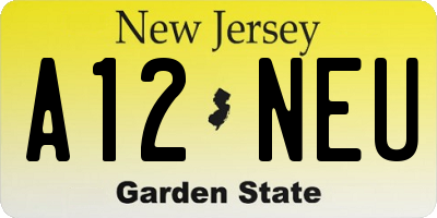 NJ license plate A12NEU