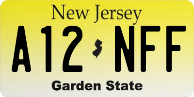 NJ license plate A12NFF