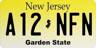 NJ license plate A12NFN
