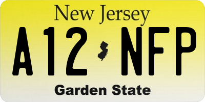 NJ license plate A12NFP