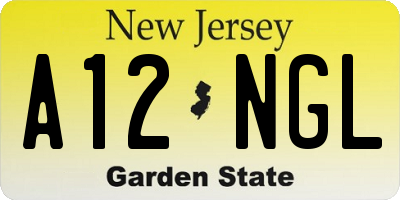 NJ license plate A12NGL