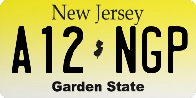 NJ license plate A12NGP