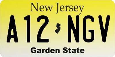NJ license plate A12NGV
