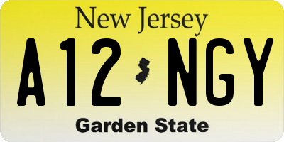 NJ license plate A12NGY