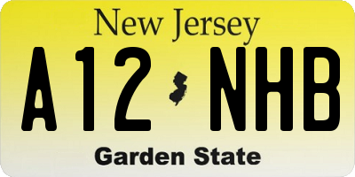 NJ license plate A12NHB