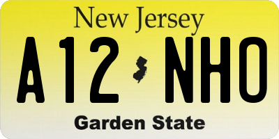 NJ license plate A12NHO