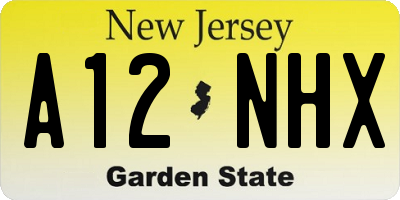 NJ license plate A12NHX