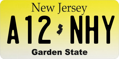 NJ license plate A12NHY