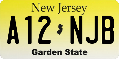 NJ license plate A12NJB