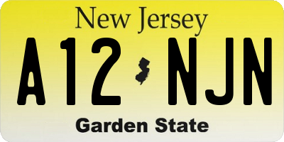 NJ license plate A12NJN