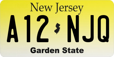 NJ license plate A12NJQ