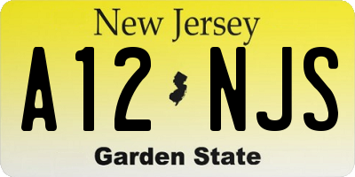 NJ license plate A12NJS