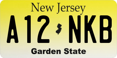 NJ license plate A12NKB