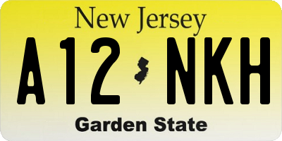 NJ license plate A12NKH
