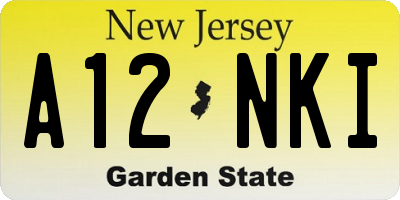 NJ license plate A12NKI