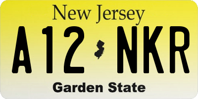 NJ license plate A12NKR