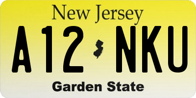 NJ license plate A12NKU
