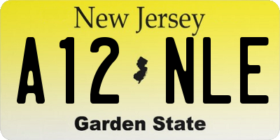 NJ license plate A12NLE