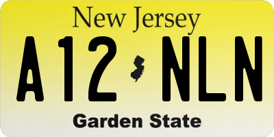 NJ license plate A12NLN