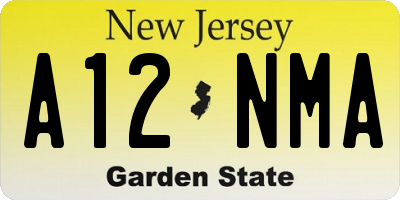 NJ license plate A12NMA
