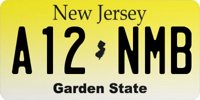 NJ license plate A12NMB